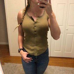Free People army green tank XS